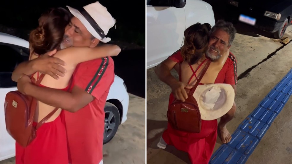 Vídeo mostra encontro entre pai e filha de 16 anos desaparecida há 5 dias no PI — Foto: Reprodução