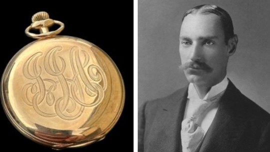 Relógio de ouro do homem mais rico do Titanic será leiloado hoje - Foto: (Divulgação Henry Aldridge e domínio público)