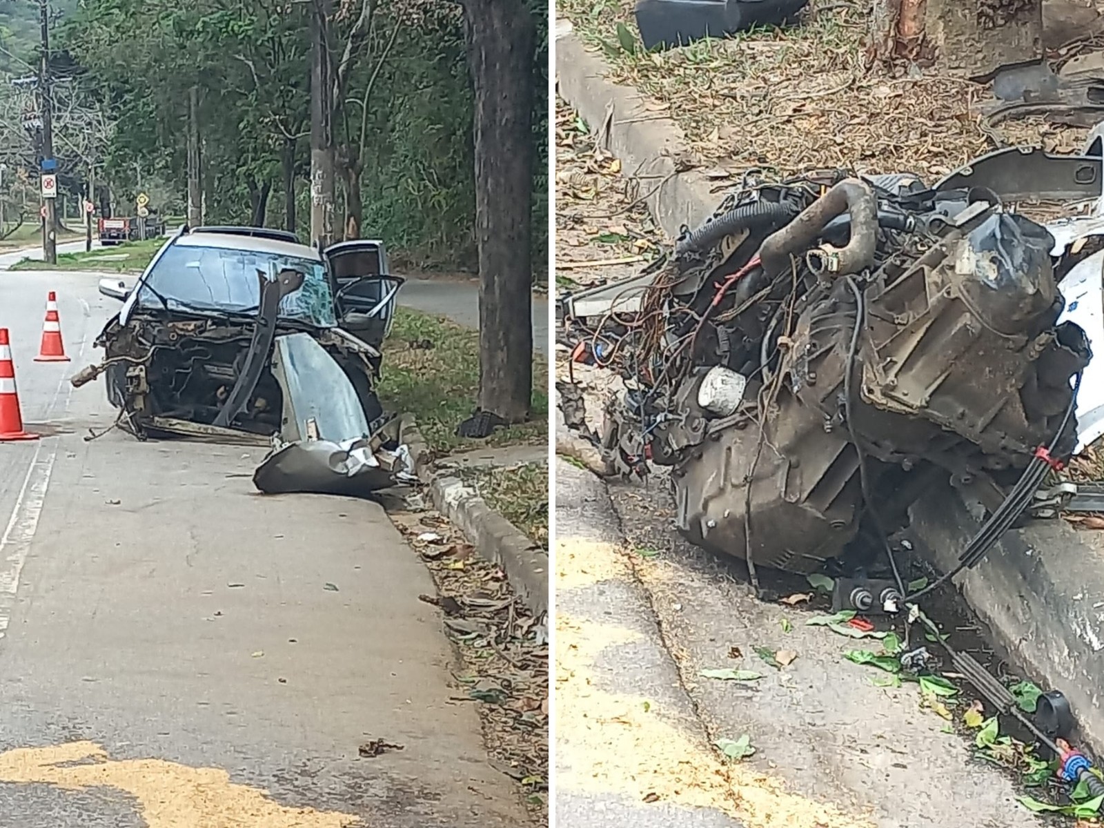 Motorista é arremessada para fora de carro após acidente na BR-381, em Ipatinga