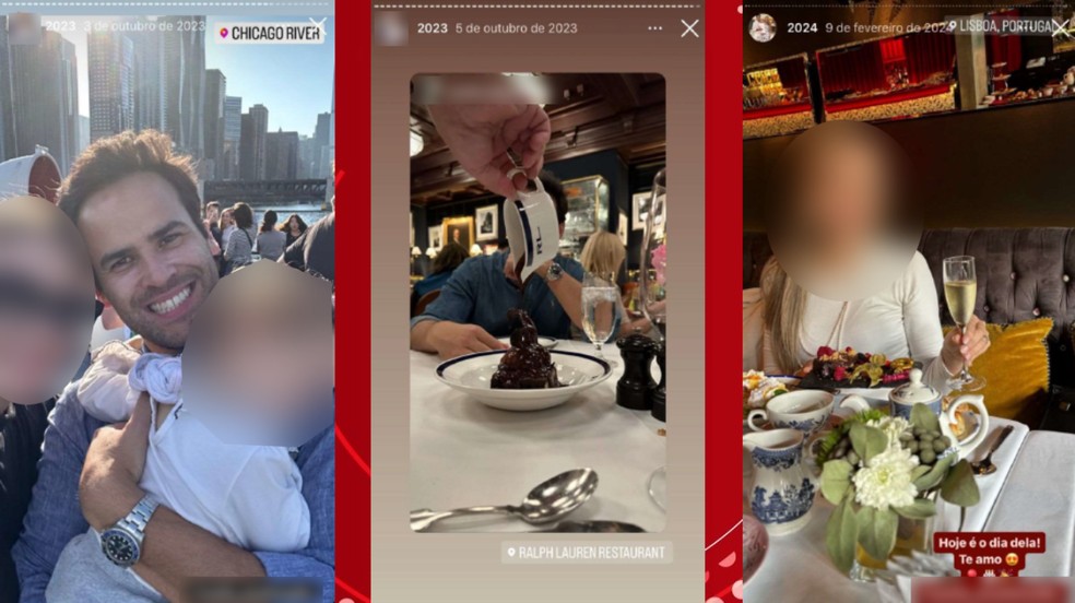 Publicações nos EUA feitas em outubro de 2023 e uma em Portugal, em fevereiro de 2024. — Foto: Reprodução