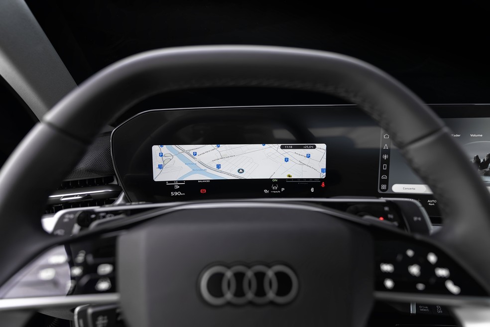 Quadro de instrumentos do Audi Q3 é fino — Foto: divulgação/Audi
