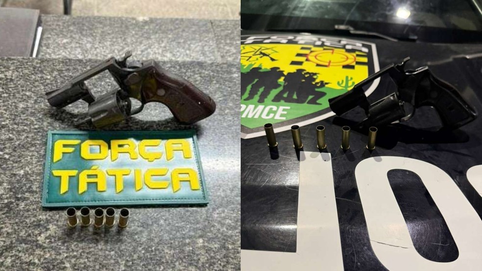 Polícia Militar apreende arma de fogo após confronto em Limoeiro do Norte — Foto: Divulgação