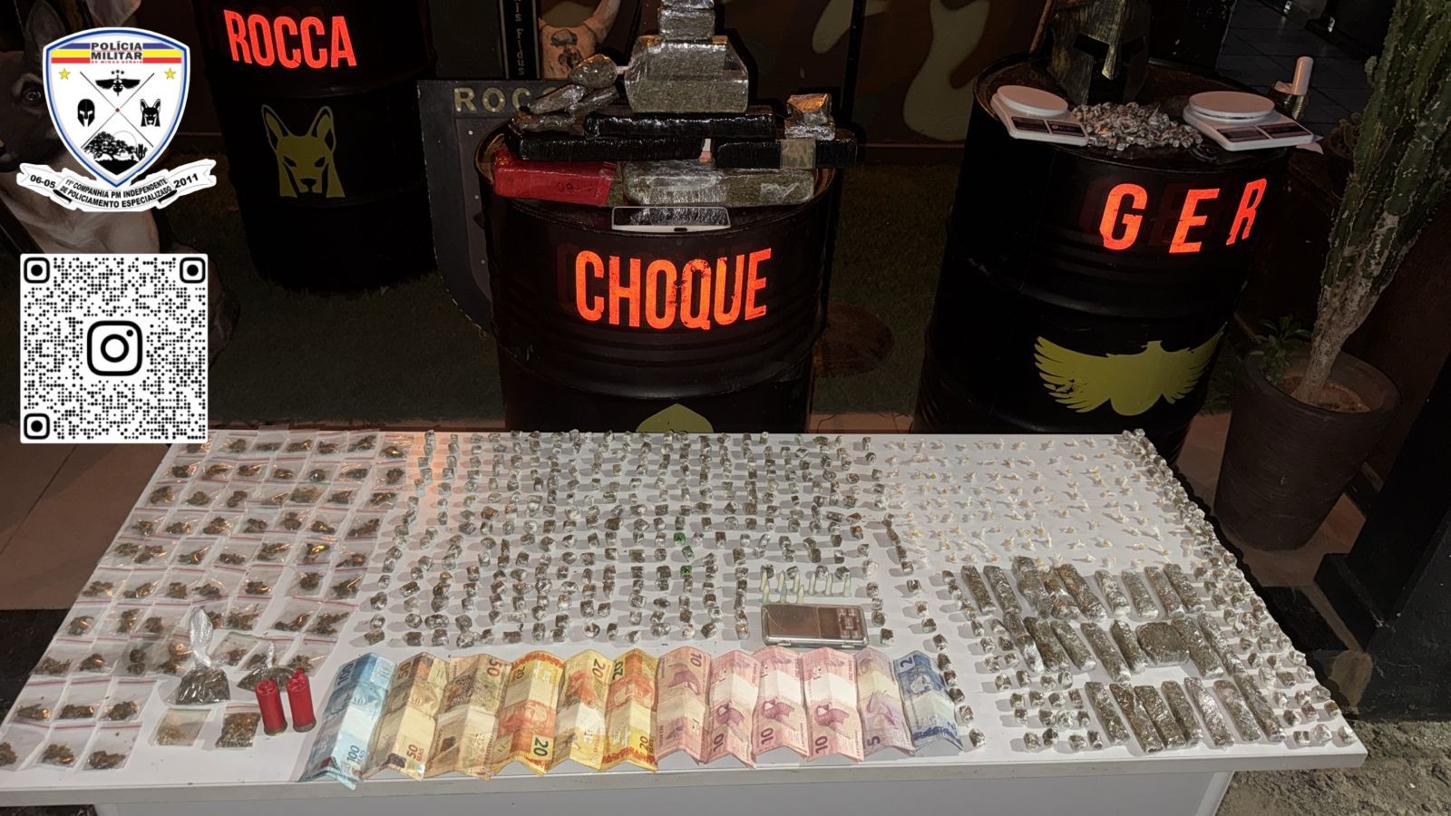 Polícia Militar apreende 600 buchas de maconha e mais de 100 pedras de crack após abordagem em Montes Claros