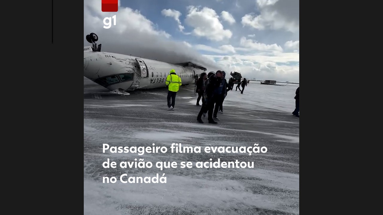 'Estar vivo é uma ótima sensação hoje': VÍDEO mostra saída de passageiros de avião que ficou de ponta-cabeça no Canadá - Portais