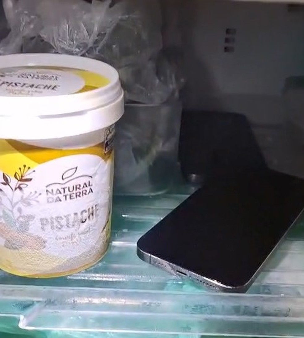 Celulares apreendidos dentro de freezer na casa de Netinho reis, prefeito eleito de Duque de Caxias — Foto: Reprodução