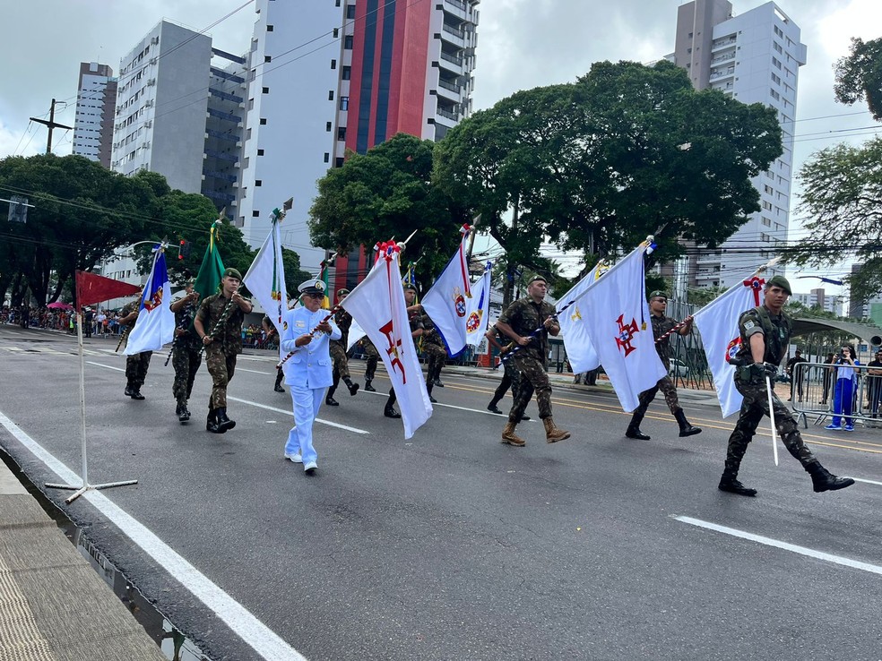 Desfile cívico-militar de 7 de setembro em Natal (RN) — Foto: Vinícius Marinho/Inter TV Cabugi