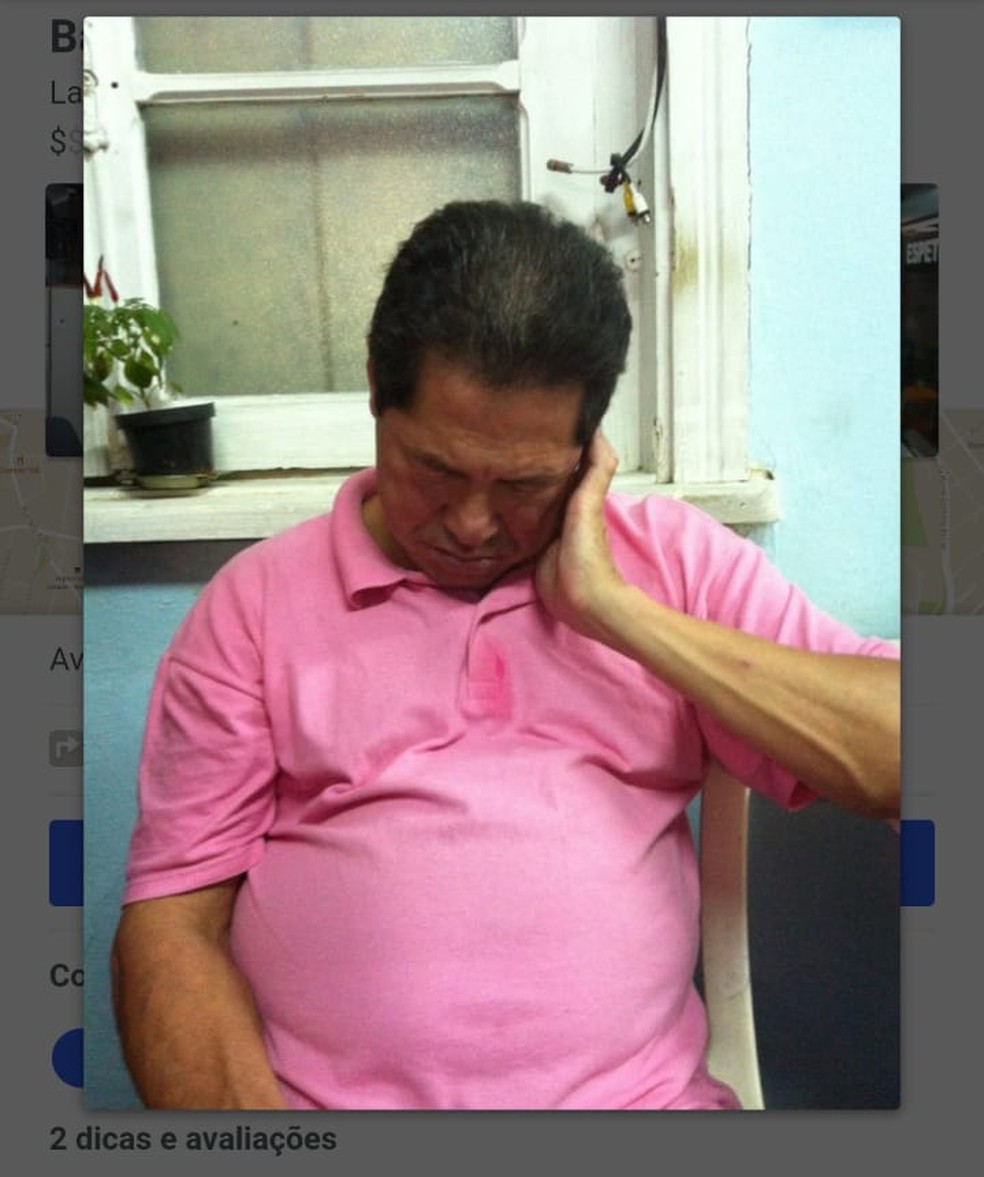 Frequentador do bar do Dionísio postou foto do Pedrinho dormindo em 2013 — Foto: Reprodução / Foursquare