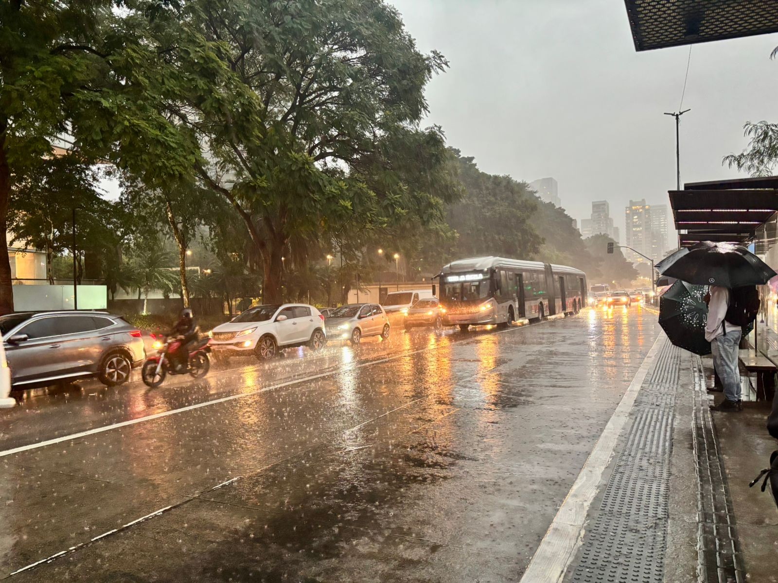 Frente fria provoca chuva e coloca SP em estado de atenção para alagamentos nesta terça-feira