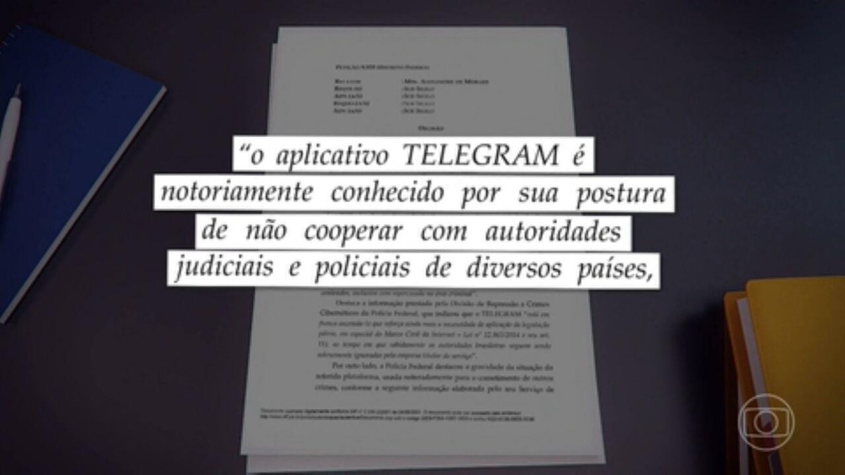 Moraes diz que Telegram 'cumpriu parcialmente' ordens judiciais e dá 24  horas para plataforma atender determinações pendentes, Política