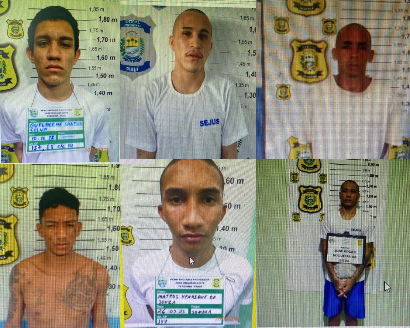 Seis presos fogem da penitenciária de Altos, no PI; Sejus divulga nomes e fotos dos foragidos
