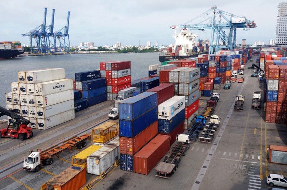 Navios são carregados no Porto de Itajaí, em Santa Catarina — Foto: Divulgação/Governo Federal