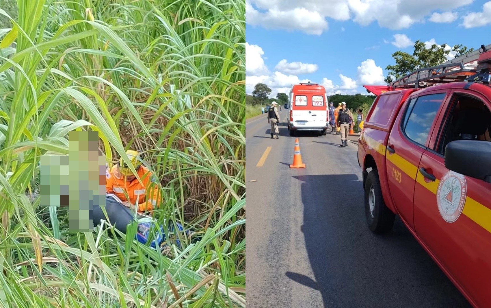 Motociclista cai em barranco de 8 metros de altura às margens da BR-491, em Guaranésia, MG