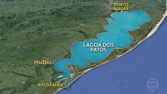 TEMPO REAL: nível da Lagoa dos Patos bate recorde - Foto: (Reprodução/Bom Dia Brasil)