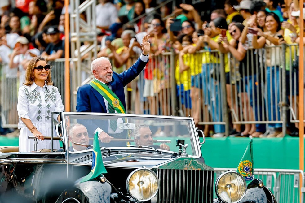 Lula e Janja no 7 de Setembro em 2026 — Foto: Foto: Ricardo Stuckert