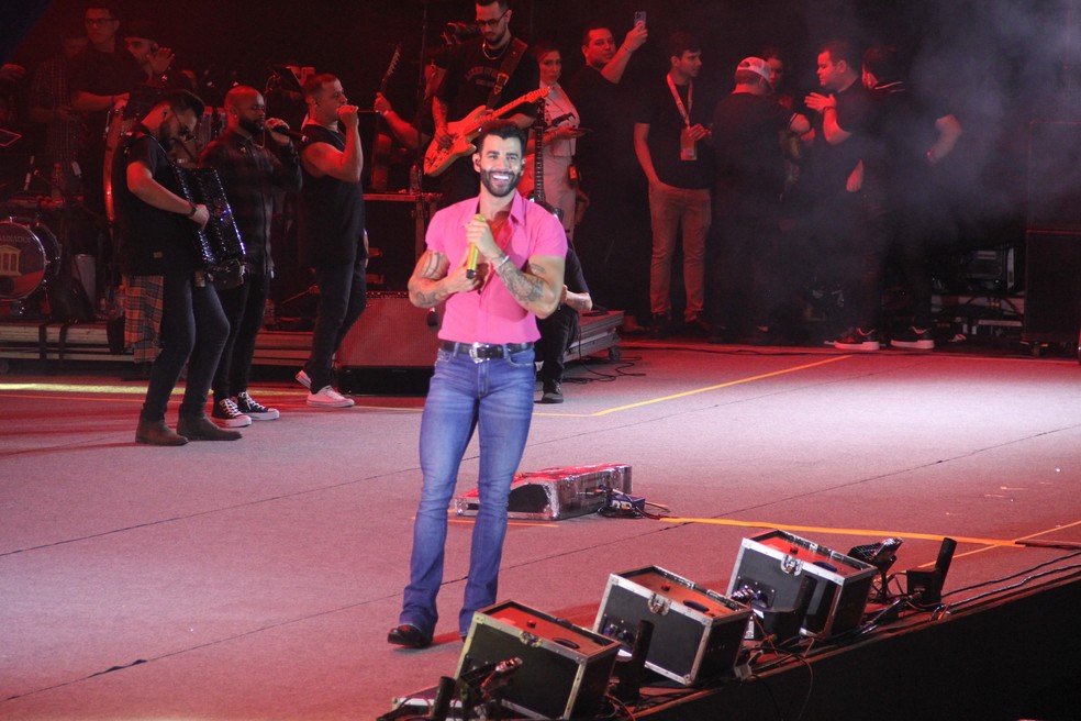 Gusttavo Lima no São João 2023 de Campina Grande — Foto: Erickson Nogueira/g1