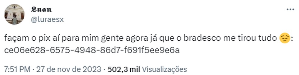 Luan brinca no Twitter pedindo ajuda para a internet — Foto: Reprodução/Twitter