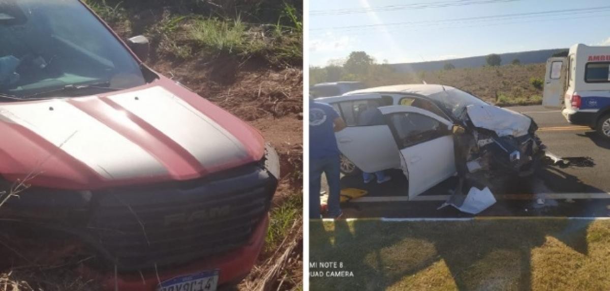 Idosa morre em hospital após batida entre carro e caminhonete na MT-240 