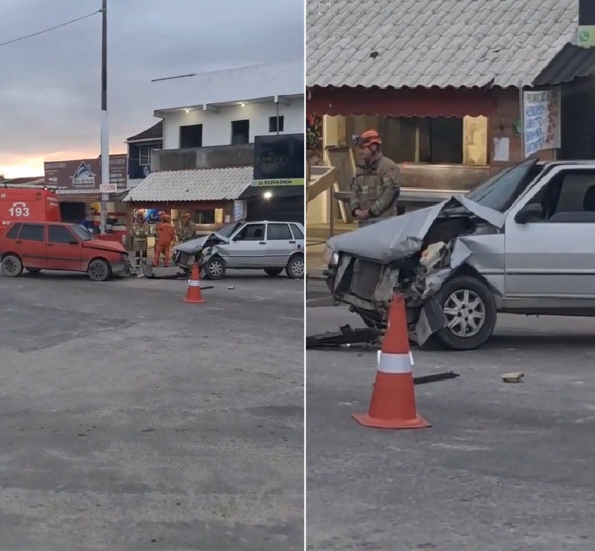 Acidente com três carros deixa homem ferido na RJ-106, em Cabo Frio