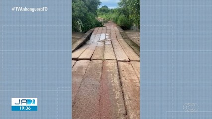 Ponte entre Pindorama e Almas é interditada após fortes chuvas
