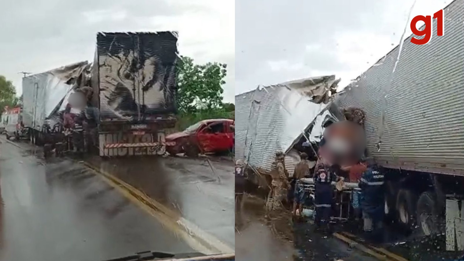 Grave acidente entre duas carretas e carro deixa uma pessoa morta no Sul do PI
