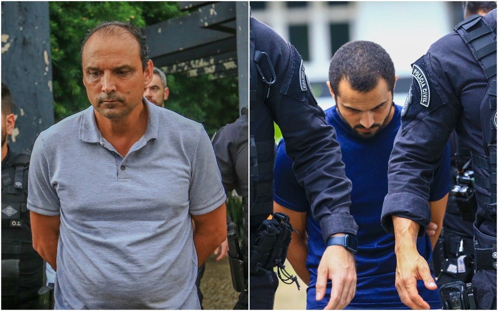 Prisão do síndico Cleber Rosa de Oliveira e o filho, o analista de sistemas Maicon Douglas Souza de Oliveira - Imagem: Reprodução / Wildes Barbosa / O Popular