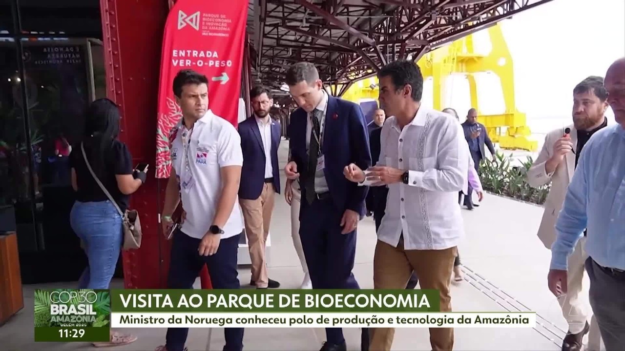 Ministro do clima da Noruega conhece parque da bioeconomia, em Belém