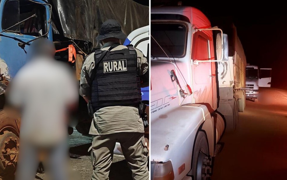 Motorista de caminhão é preso suspeito de dirigir bêbado e matar dois caminhoneiros atropelados — Foto: Divulgação/Polícia Militar e Polícia Civil