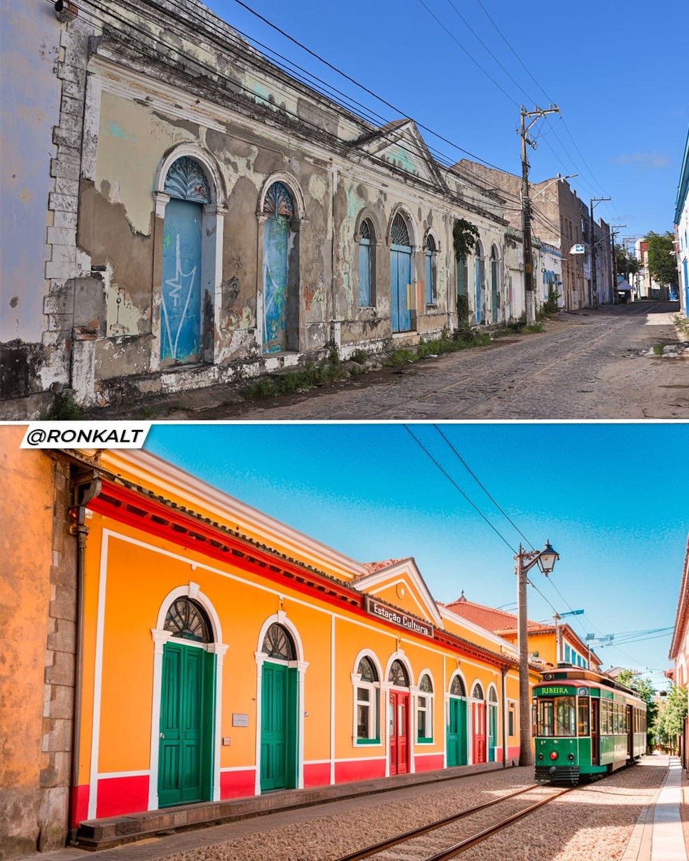 Artista potiguar usa inteligência artificial para 'recriar' cenários em bairro histórico de Natal — Foto: Foto: Ronkaly Souza