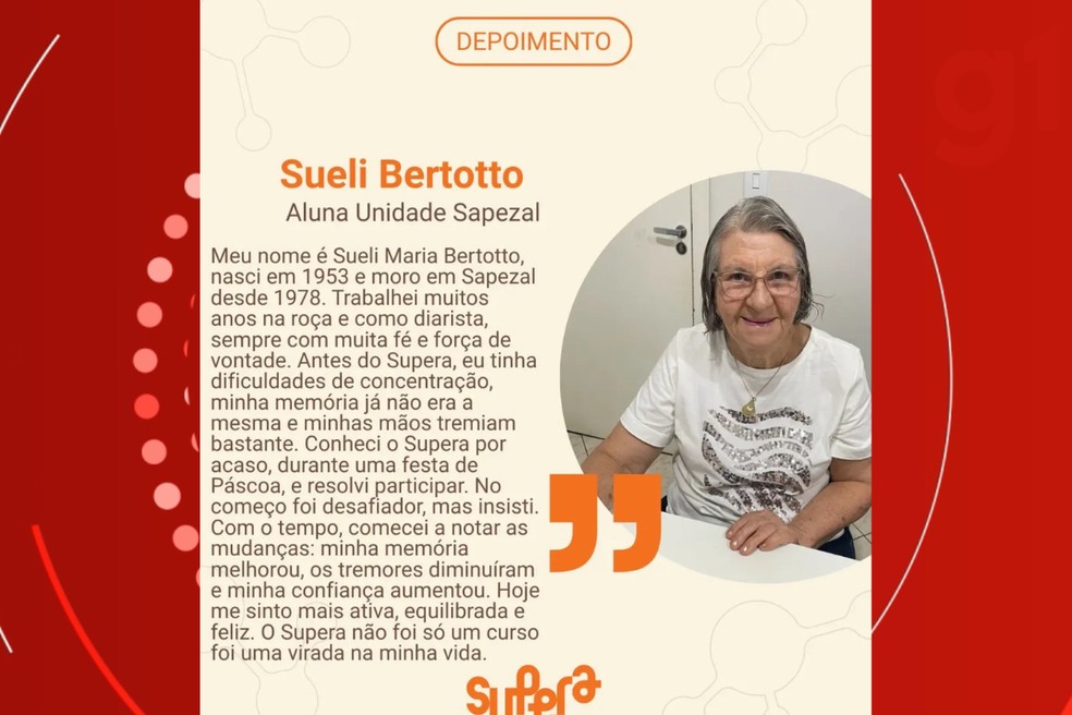 Perfil de Sueli — Foto: Reprodução