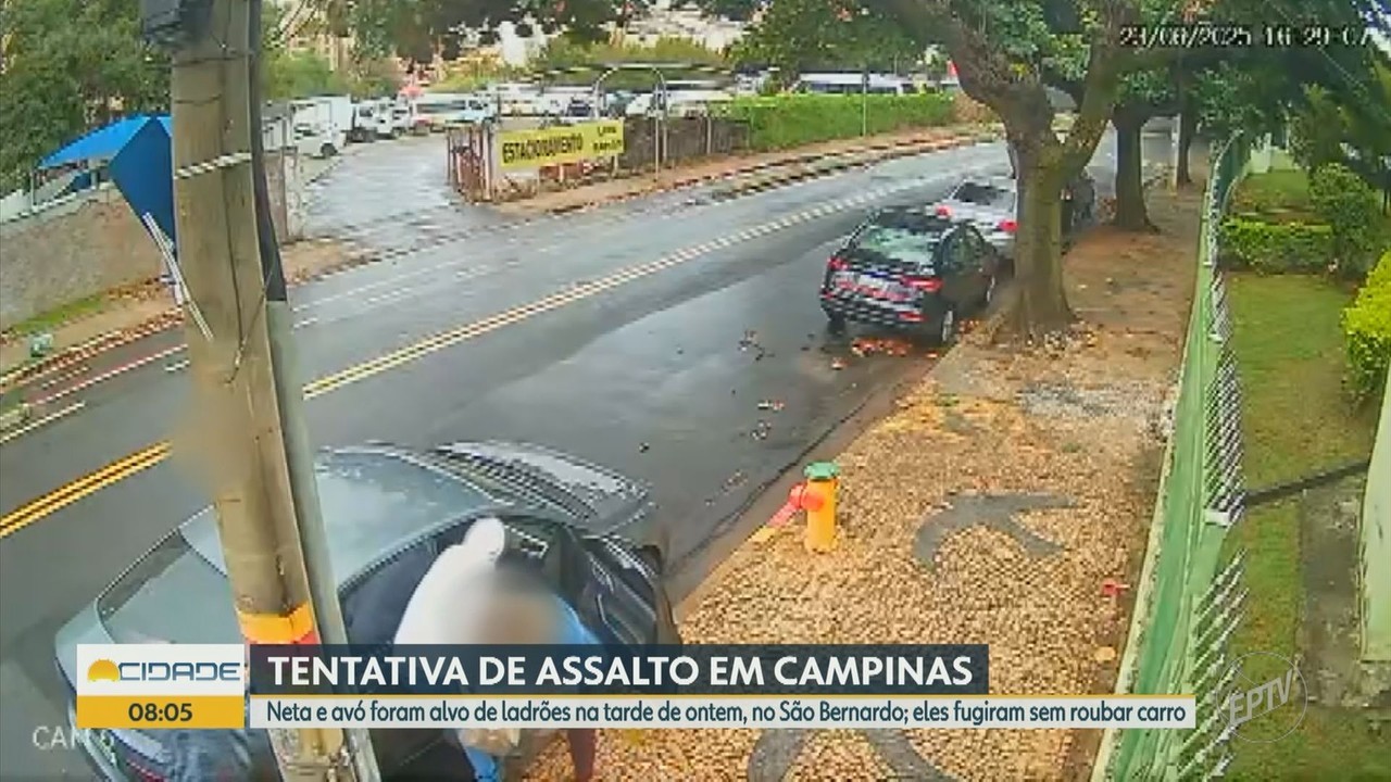VÍDEO: avó e neta são tiradas à força de carro durante tentativa de assalto em Campinas