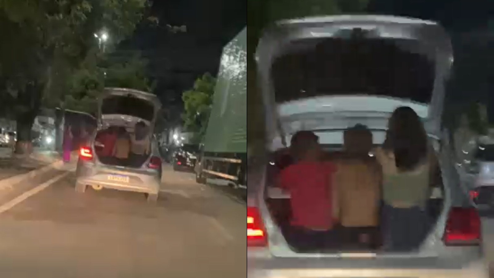 Vídeo mostra três crianças conduzidas em porta-malas de carro; infração é grave