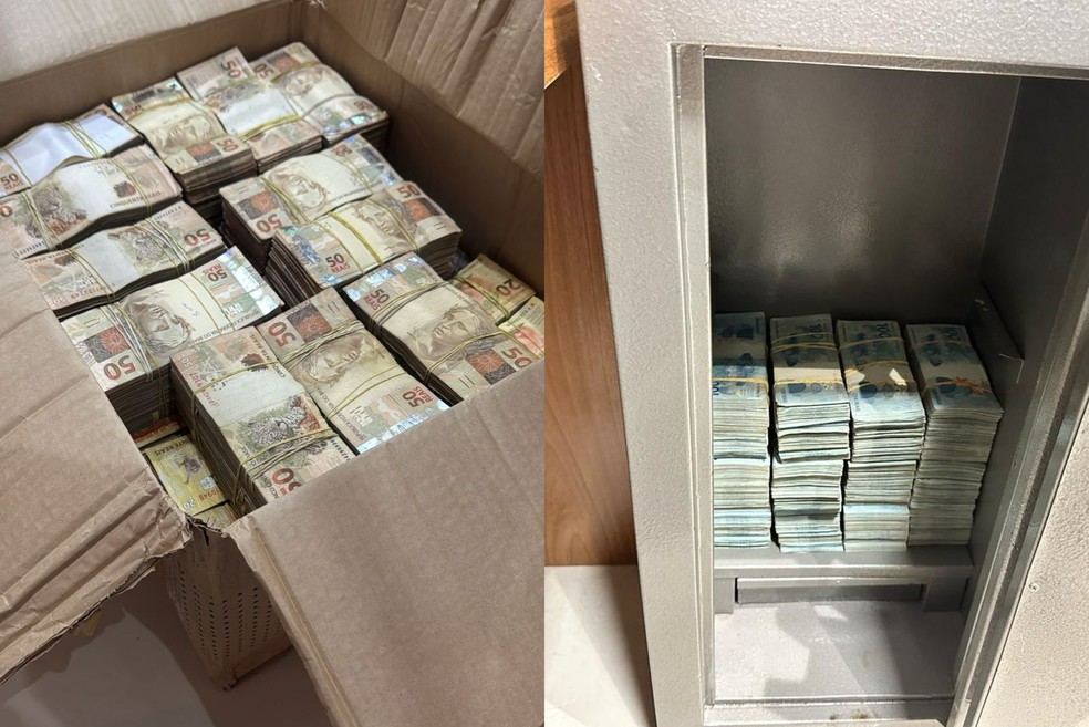 Aproximadamente R$ 600 mil em dinheiro foi encontrado durante o cumprimento dos mandados — Foto: Polícia Federal/Divulgação