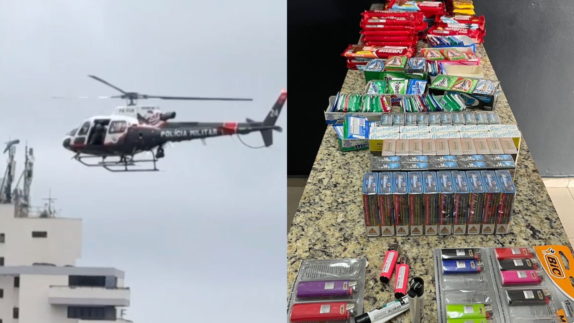 Homem é preso após roubar mais de R$ 4 mil de loja em Suzano; helicóptero Águia auxiliou perseguição