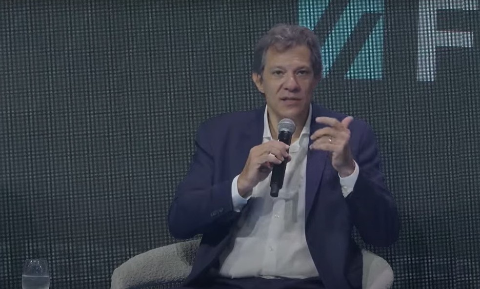 Fernando Haddad em evento da Febraban — Foto: Reprodução