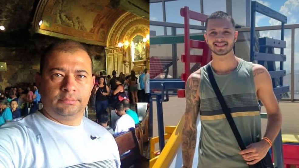 Davi Lima, 44 anos, motorista de ônibus, e Jadson Zordan, 25 anos, morreram após veículo bater de frente em carreta na BR-101 — Foto: Reprodução/TV Gazeta