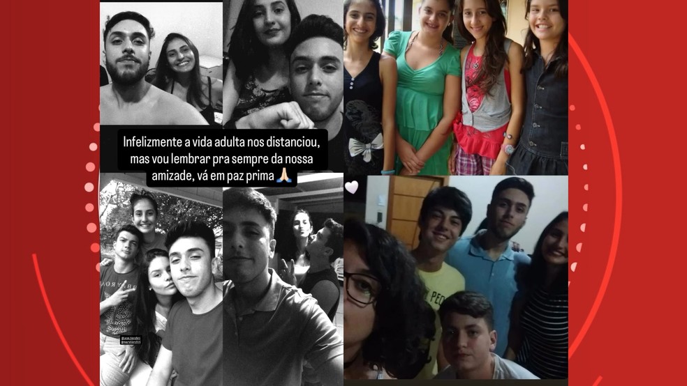 Primos de Hilda prestam as últimas homenagens a jovem e relembram à adolescência (homenagem redes sociais) — Foto: Reprodução/Redes sociais