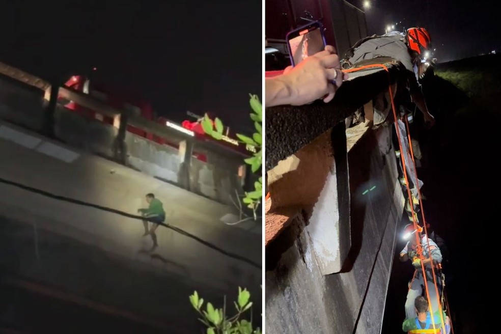 Testemunha acionou a Polícia Militar, que pediu apoio dos bombeiros para a ocorrência em Bertioga (SP) — Foto: Corpo de Bombeiros/Divulgação