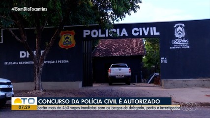 Governo do Tocantins anuncia concurso da Polícia Civil com 450 vagas imediatas