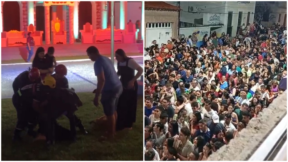 Paixão de Cristo, em Pacatuba, teve lotação no primeiro dia de encenação de 2025 — Foto: Reprodução