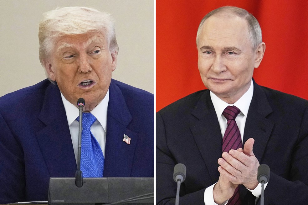 Donald Trump e Vladimir Putin — Foto: AP Photo