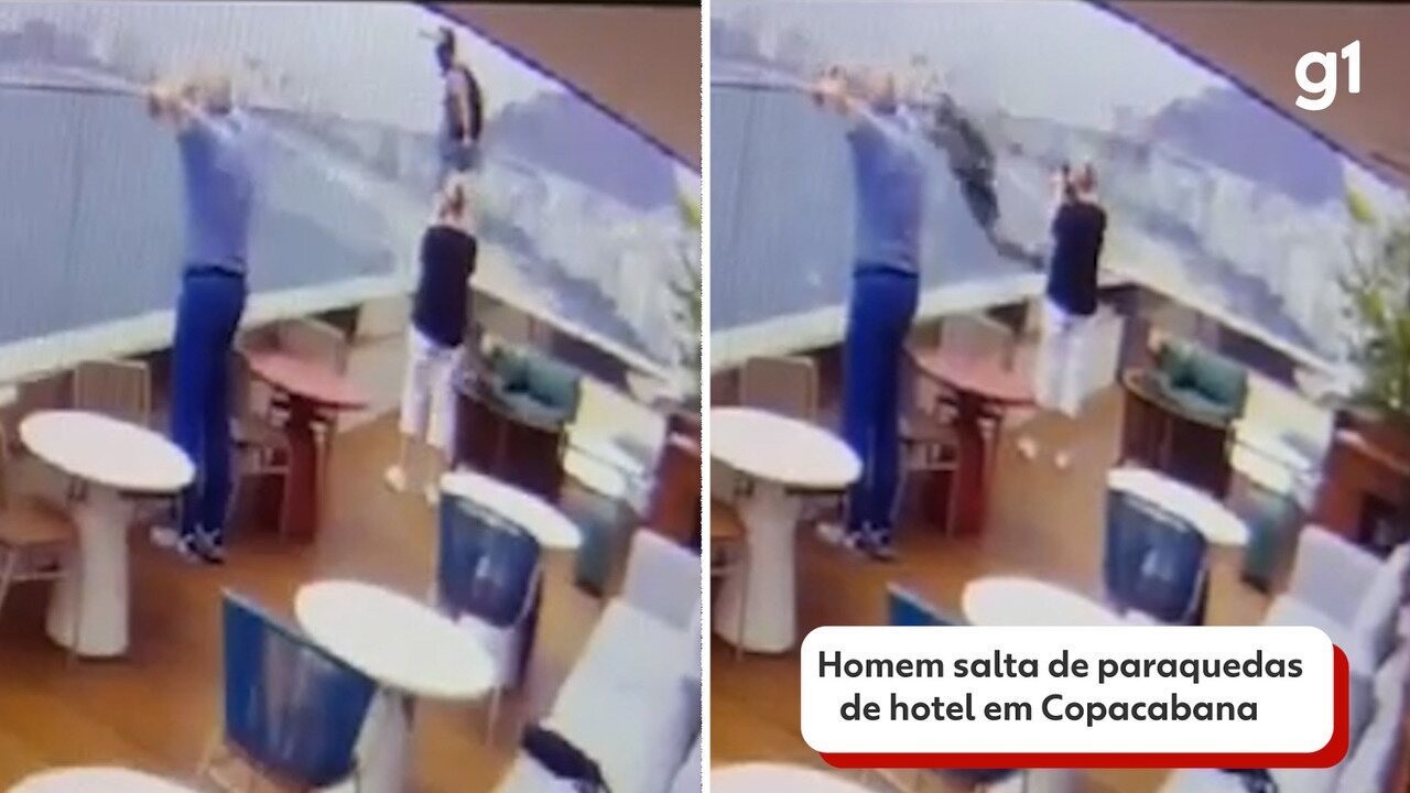 Turista chileno salta de base jump de hotel em Copacabana; VÍDEO 