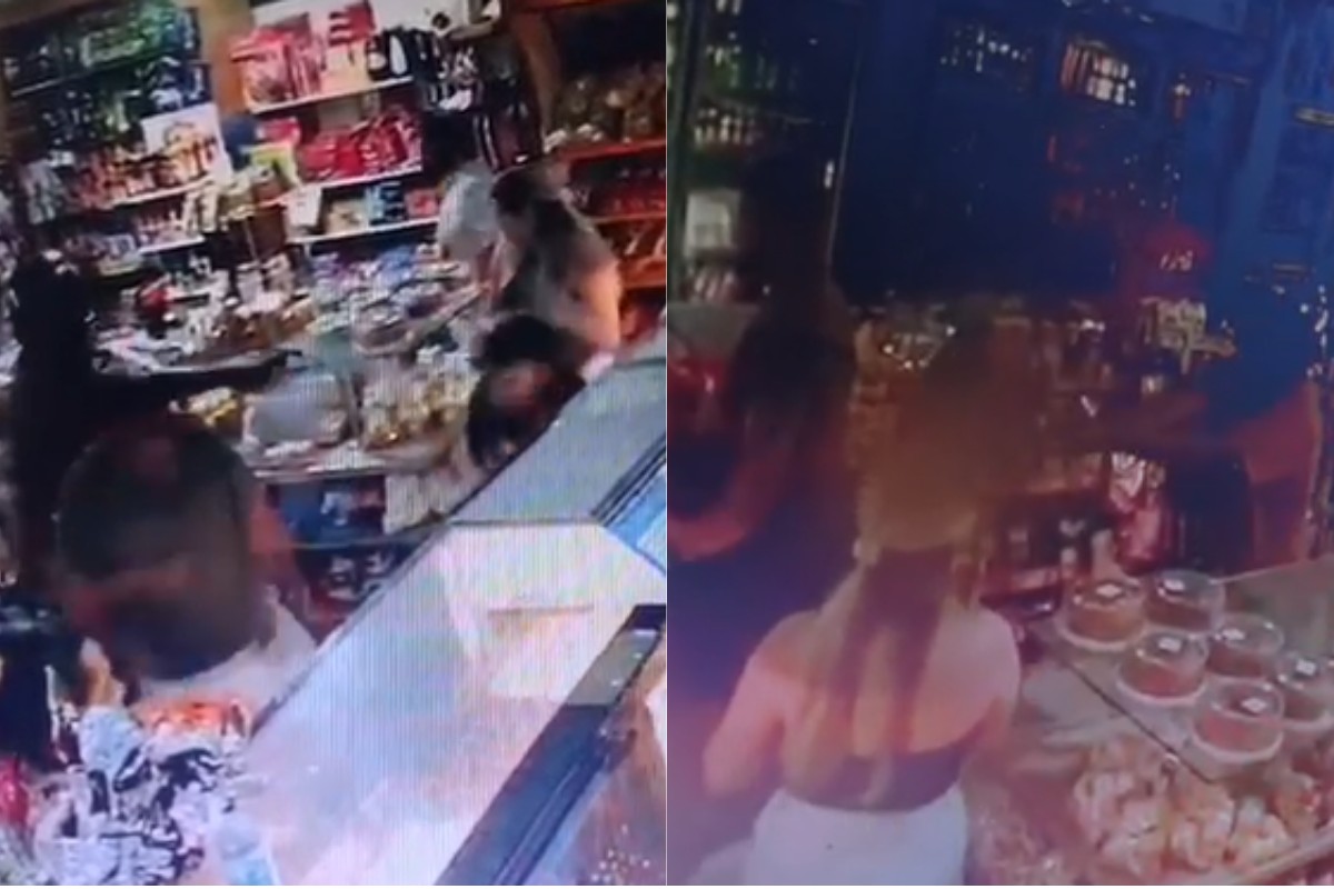 Homem invade padaria e abre fogo contra jovem na frente de clientes em MS; VÍDEO