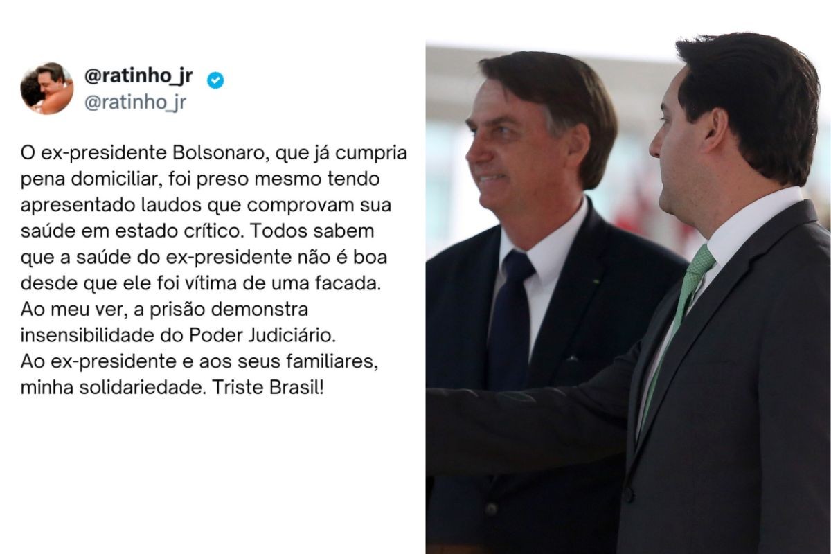 Governador do Paraná diz que prisão de Bolsonaro é 'insensibilidade do Poder Judiciário'