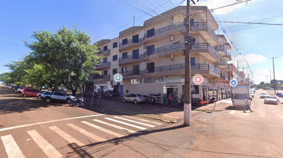 Prédio em Rio Bonito do Iguaçu, em março de 2024. — Foto: Reprodução/Google Street View