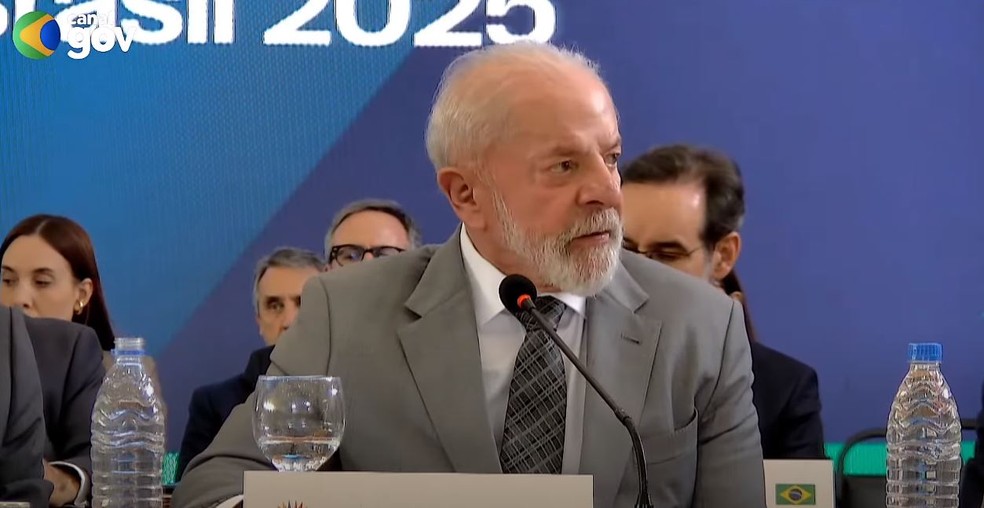 Lula discursa em evento do Brics em Brasília — Foto: TVBrasilGov/Reprodução