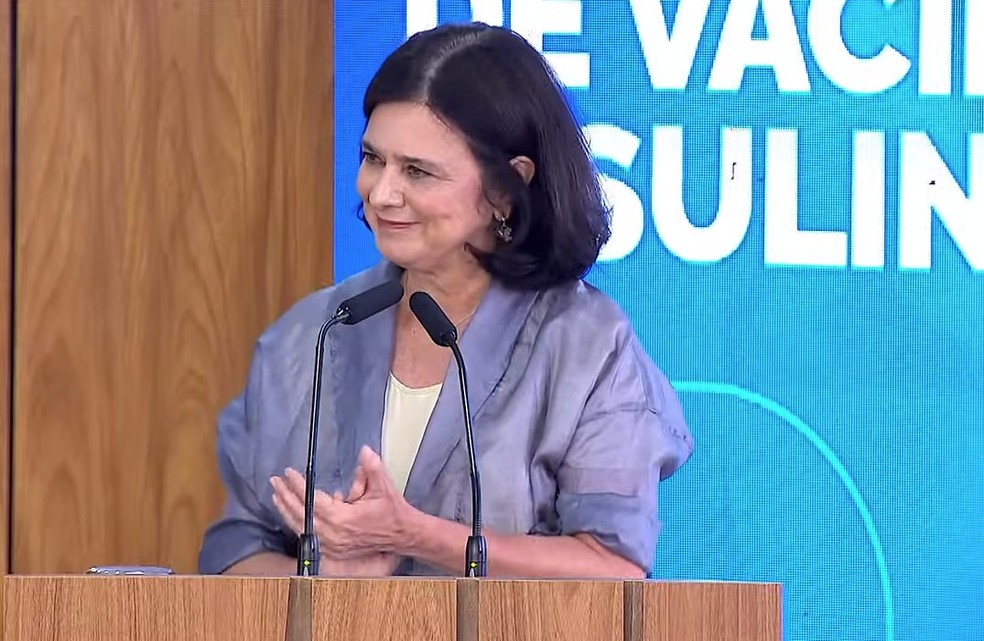 A ministra da Sa&uacute;de, N&iacute;sia Trindade, durante evento no Pal&aacute;cio do Planalto &mdash; Foto: Reprodu&ccedil;&atilde;o/Canal Gov