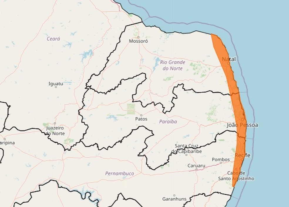 Inmet emite alerta de acumulado de chuvas para Natal e mais 21 cidades no RN — Foto: Reprodução