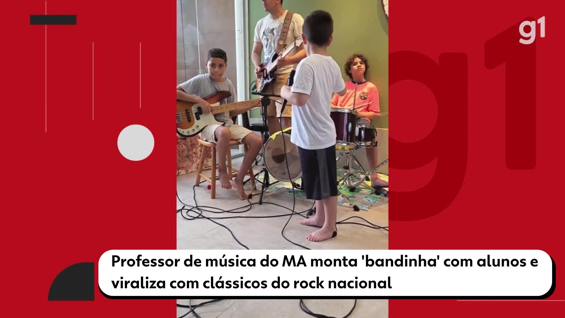 Professor de música do MA monta 'bandinha' com alunos e viraliza com clássicos do rock nacional