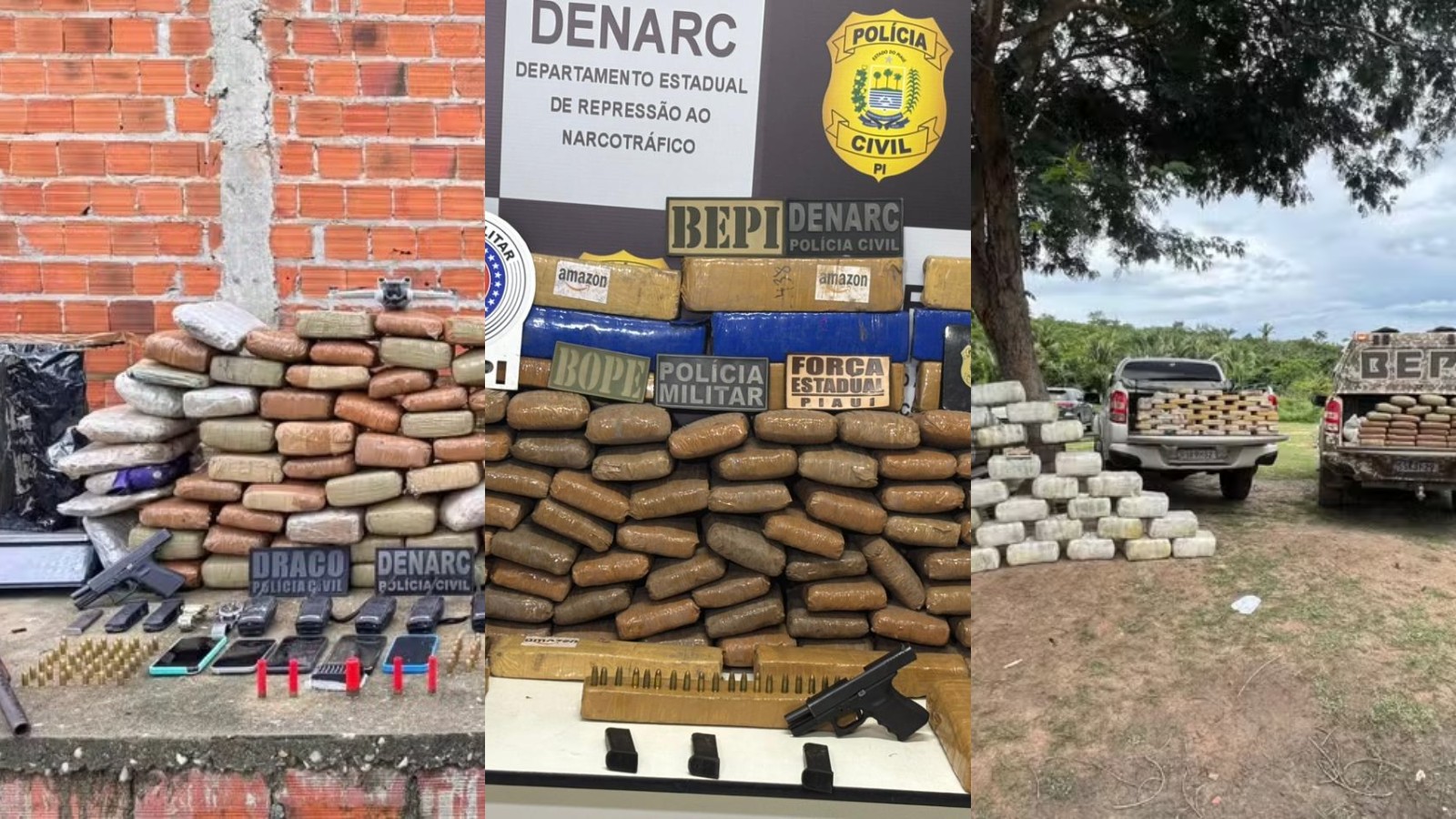 Sítio ligado à facção no MA tinha quase 1 tonelada de drogas que seriam vendidas no PI, diz polícia