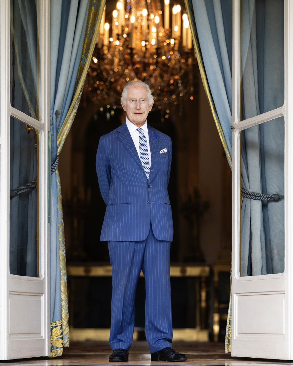 Imagem do rei Charles III divulgada com a nota sobre o diagnóstico de câncer, em 5 de fevereiro de 2024 — Foto: Reprodução/twitter.com/RoyalFamily